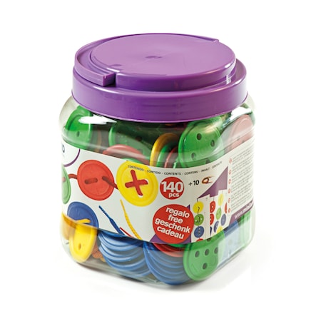 Miniland Educational Lacing Buttons - 140 Pieces Per Jar 5005031715